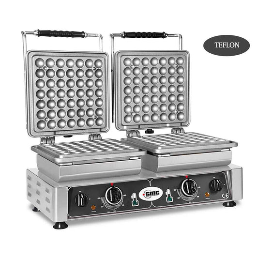 GMG - Waffeleisen Lokmia-S - 2x Ø49 x 3cm x 1,4cm/2,8cm - Wechselbare Backplatte & einfache Montage - 50° bis 300°C - Leichte Reinigung GMG