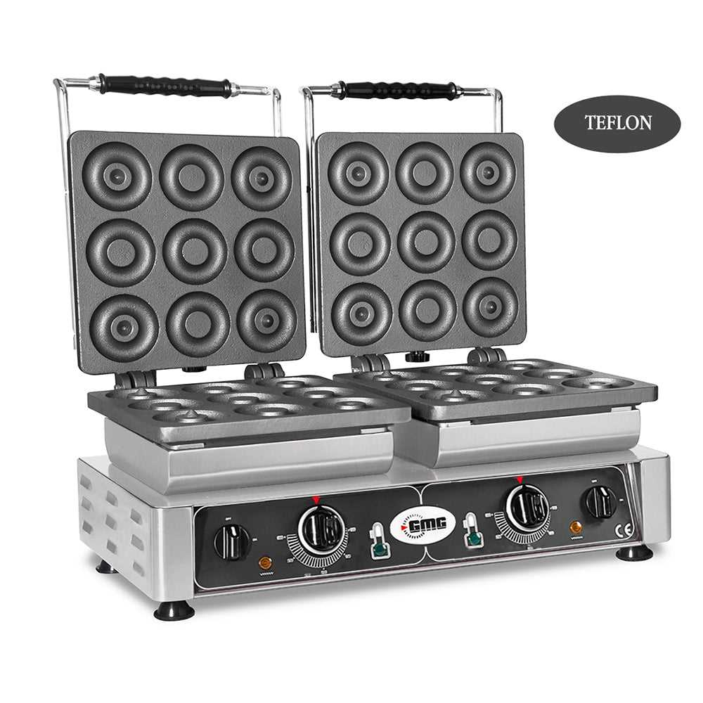 GMG - Waffeleisen Donato - 2x 9x 8cm x 1,4cm/2,8cm - Wechselbare Backplatte & einfache Montage - 50° bis 300°C - Leichte Reinigung GMG
