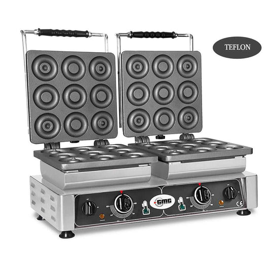 GMG - Waffeleisen Donato - 2x 9x 8cm x 1,4cm/2,8cm - Wechselbare Backplatte & einfache Montage - 50° bis 300°C - Leichte Reinigung GMG