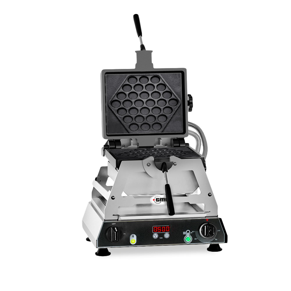 GMG - Waffeleisen Rondo - 1x 20 x 20 x 1,4cm - Wechselbare Backplatte aus Gusseisen - 180° drehbar - 50° bis 300°C - Gehäuse Edelstahl - mit Timer GMG