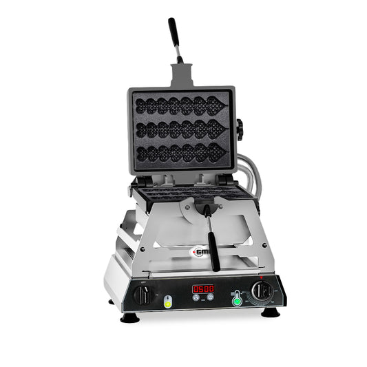 GMG - Waffeleisen Rondo - 3x 6 x 20 x 1,4cm - Wechselbare Backplatte aus Gusseisen - 180° drehbar - 50° bis 300°C - Gehäuse Edelstahl - mit Timer GMG