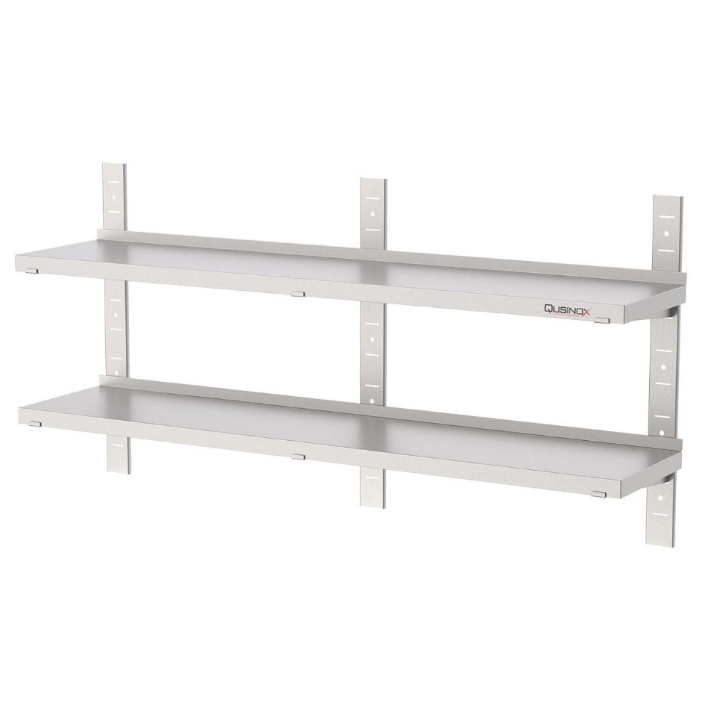 Wandbord, 1500x300x700mm, mit 2 Etage Qusinox