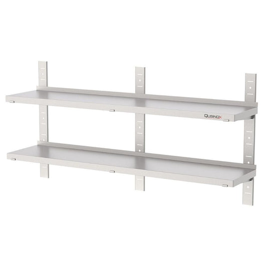 Wandbord, 1500x300x700mm, mit 2 Etage Qusinox