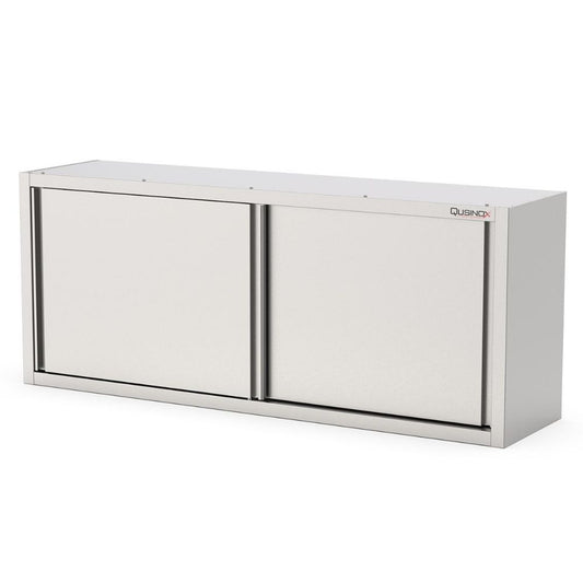 Edelstahl Wandhängeschrank, 1800x400x650mm, mit Schiebetür Qusinox