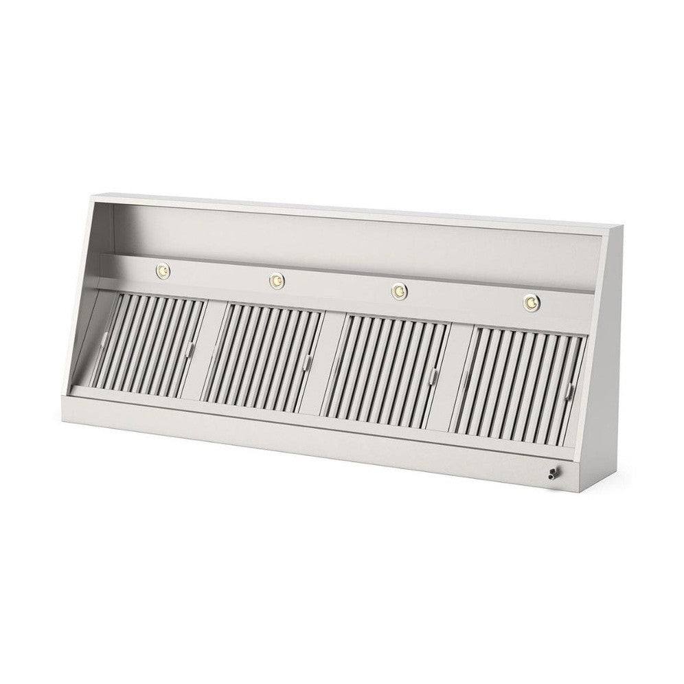 Wandhaube, 4000x1000x400mm, mit Filter, LED-Licht und Ablassventil Qusinox