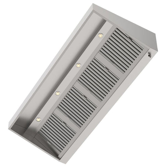 Wandhaube, 1500x1000x400mm, mit Filter, LED-Licht und Ablassventil Qusinox