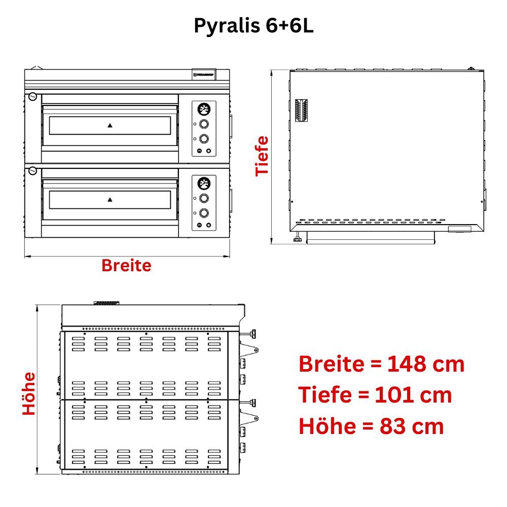 Pizza Group Pizzaofen Pyralis M12L – 2 × 6 Pizzen, mechanisch
