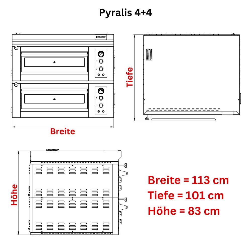 Pizza Group Pizzaofen Pyralis M8 – 2 × 4 Pizzen, mechanisch
