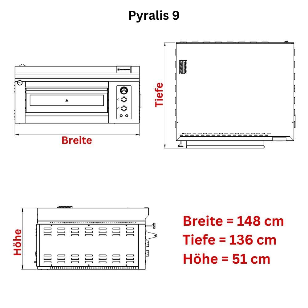 Pizza Group Pizzaofen Pyralis M9 – 9 Pizzen, mechanisch
