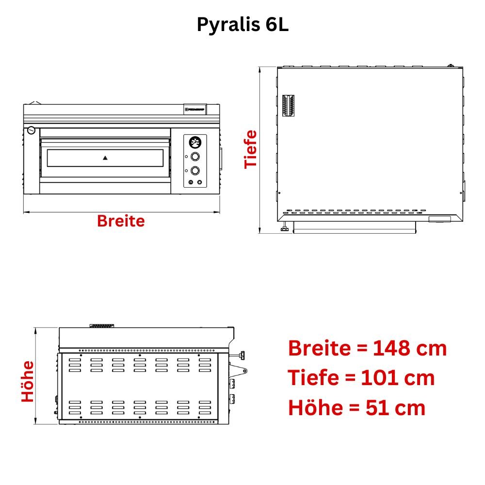 Pizza Group Pizzaofen Pyralis UP M6L – 6 Pizzen, mechanisch